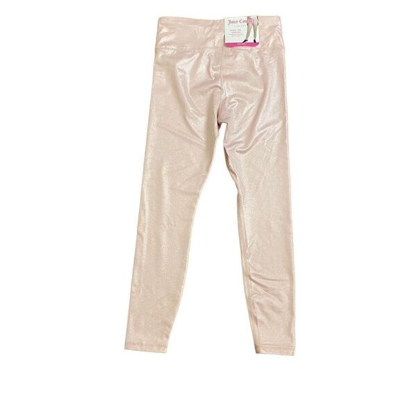 NEW Juicy Couture Sport Pearl Foil Leggings Pink Shimmer Barbiecore Small - Picture 2 of 4